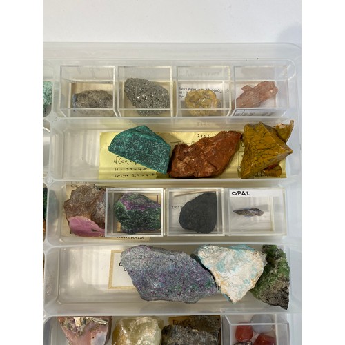 17 - A Tray Of Minerals To Include Opal , Gold , Copper, Malachite, Jasper, Etc Etc  Tray 1 37cm x 21.5cm