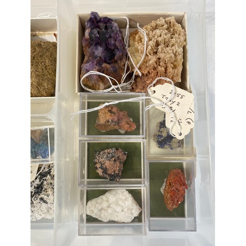 22 - Tray Of Minerals To Include Dolomite , Mottramite  , Nezanite Etc Etc 3cm x 21cm x 7cm