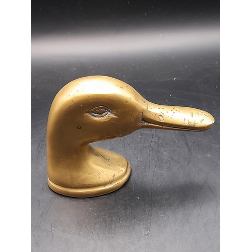 Novelty Brass Bottle Opener in the form of a Duck Head, 8cm high x