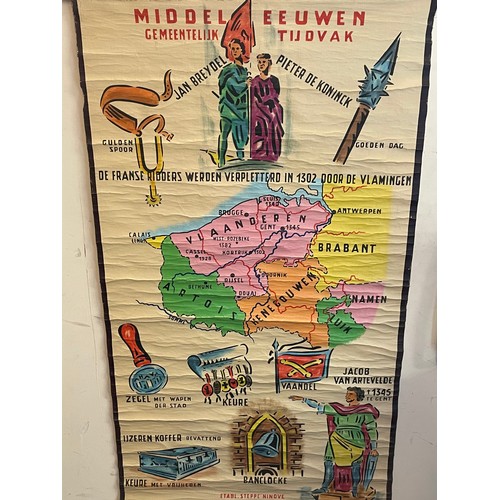 210 - Vintage Educational Canvas Roll Up Poster. 118 x 70 cms