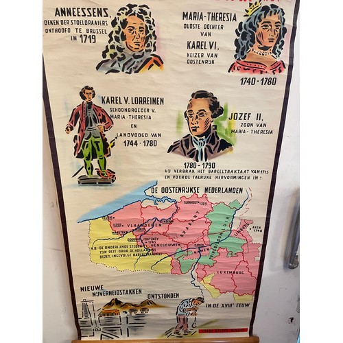 212 - Vintage Educational Canvas Roll Up Poster. 118 x 70 cms