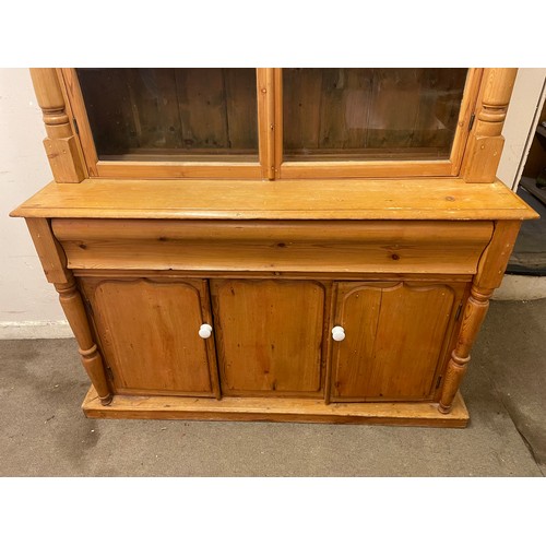 5 - Vintage Farmhouse Glazed Top Dresser. 138 x 53 x 197 cms