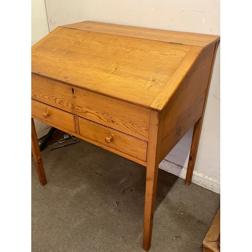 6 - Vintage Pine Desk With Drawers And Internal 99 x 88 x 62 cms