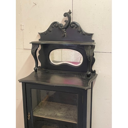 7 - Vintage Ebonised Music Cabinet 157 x 57 x 38 cms