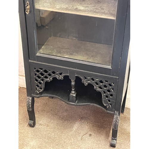 7 - Vintage Ebonised Music Cabinet 157 x 57 x 38 cms