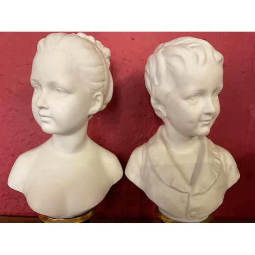 216 - Pair Of Porcelaine Bust Figures . 20 cms High (2)