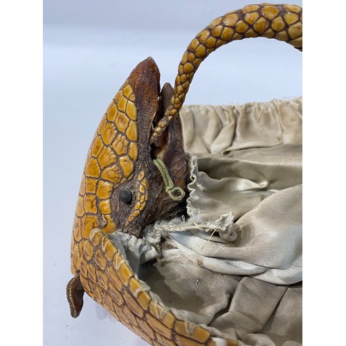 115 - Taxidermy Armadillo in the Form of a Basket. 22.5cm x 22cm x 15cm