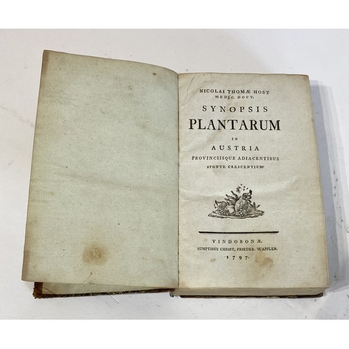 186 - Synopsis Plantarum in Austria Book by N.T. Host From The de Belder Collection. Circa Vienna 1797. Wi... 