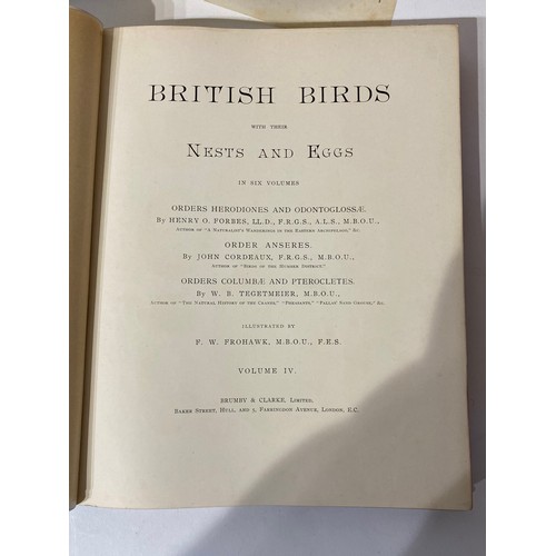 248 - British Birds With Their Nests and Eggs in Six Volumes Illustrated by F.W Frohawk