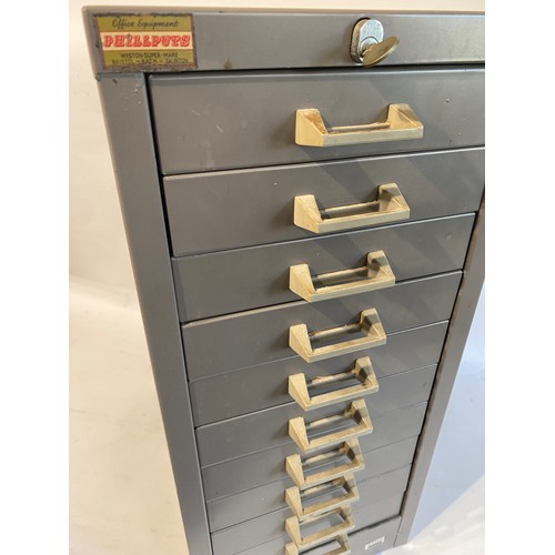 280 - Metal Filing Cabinet With Ten Drawers Related To Previous Lot Ie Drawers . 63cm x 43cm x 29cm