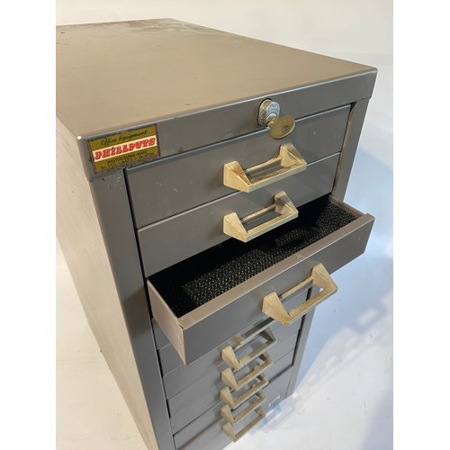 280 - Metal Filing Cabinet With Ten Drawers Related To Previous Lot Ie Drawers . 63cm x 43cm x 29cm