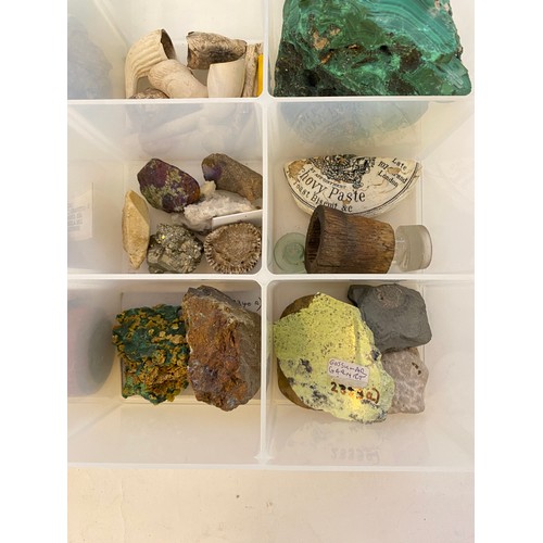 401 - Tray With a Quantity of Natural History, Minerals, Rocks, Fossils.