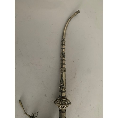 134 - Vintage Silver Oriental Opium Pipe
32 cms h