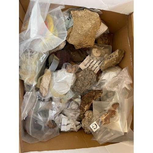 345 - Natural History A Box Of Stones , Fossils Etc.