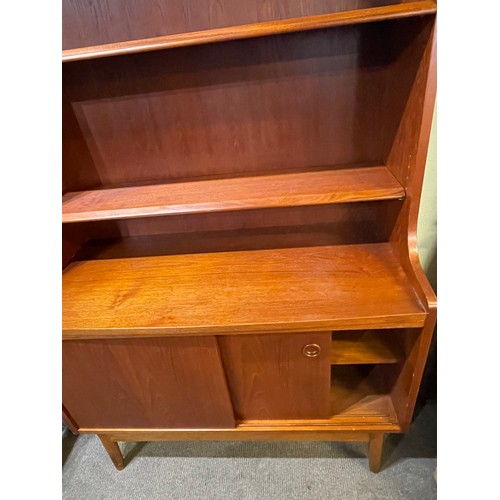 12 - JOHANNES SORTH TEAK CABINET/BOOKCASE, 1960S 182 x 100 x 43 cms