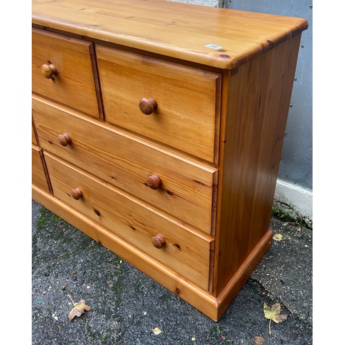 35 - Sold Pine Chest Of Four Over Four Drawers  183 x 43 x 94 cms