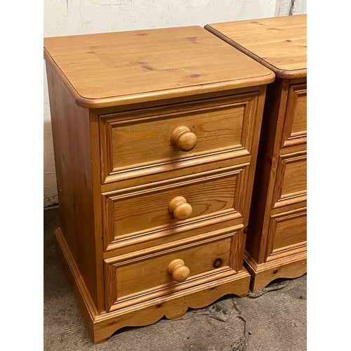 39 - Pair Of Solid Pine Bedside Chests. 45 X 38 X 65 CMS (2)