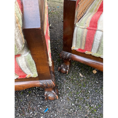 49 - Vintage Bergere Sofa Set Comprising Of Sofa And Two Armchairs.