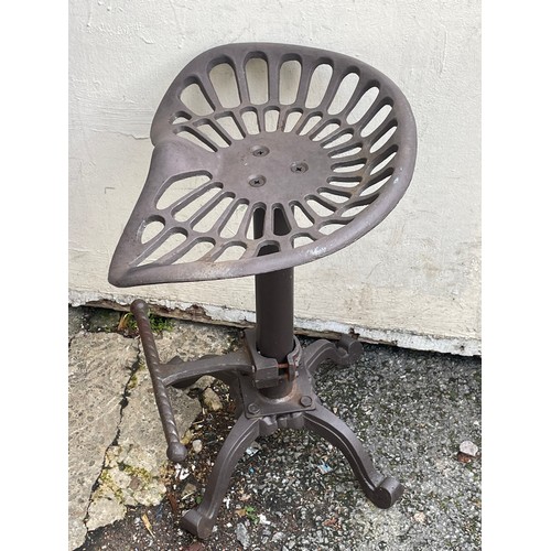 63 - Cast Iron Swivel Tractor Seat / Stool.