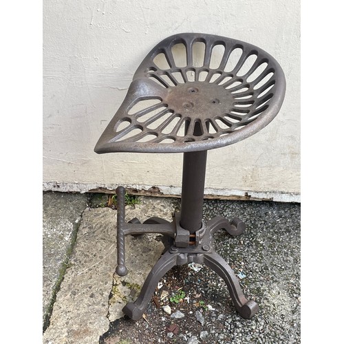 64 - Cast Iron Swivel Tractor Seat / Stool.