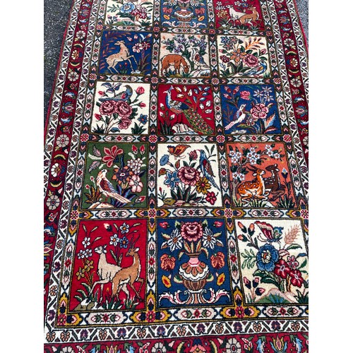 80 - Hand Made Bakhtiar Rug With Animal Depictions. 183 x 106 cms