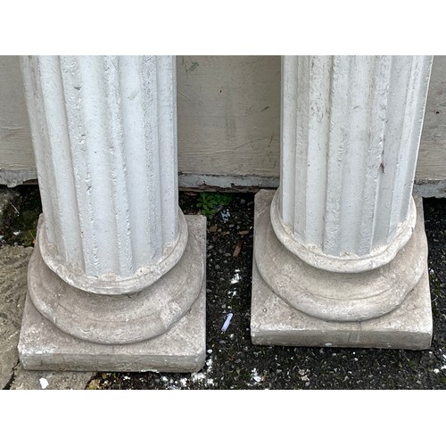 71 - Pair Of Reconstituted Claissical Style Columns (2) 25 x 25 x 70 cms