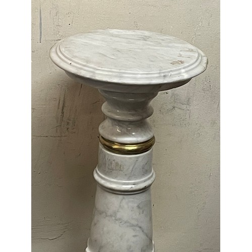 72 - Classicasl Style Alabaster / Marble Column. 32 Diameter X 95cms High