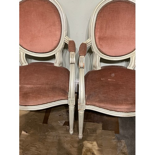 77 - Pair Of French Painted Louis Style Chairs. (2)