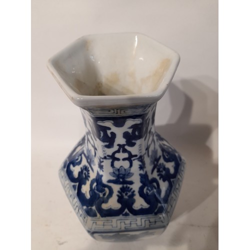 3 - Blue and white oriental vase 35cm high