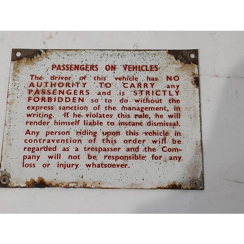 8 - vintage enamel warning sign 20cm x 15cm