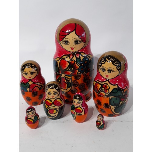 13 - Painted Wooded Russian Nesting  Dolls