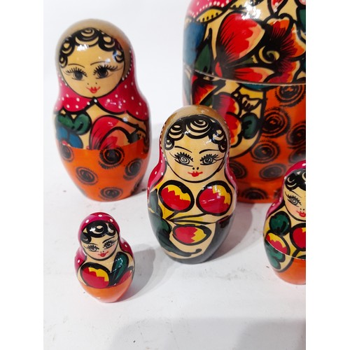 13 - Painted Wooded Russian Nesting  Dolls