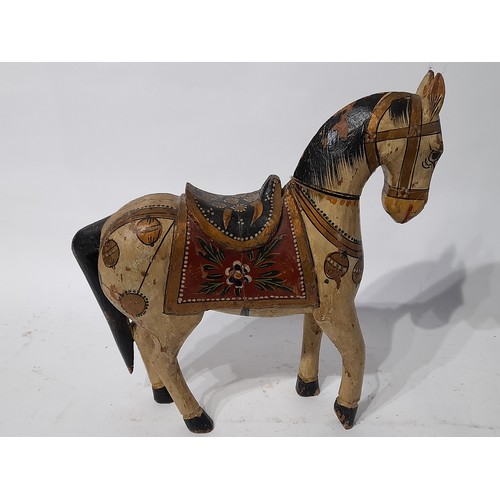 20 - Hand carved indian ghodi wedding horse 37cm high