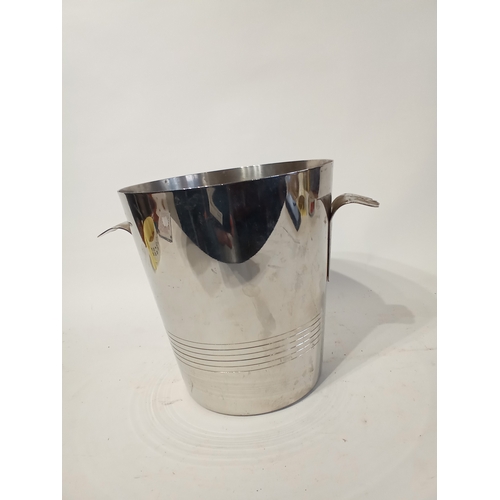 37 - Chrome plated ice bucket,  21cm high x 19cm dia