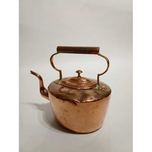 77 - Antique copper kettle  23cm high