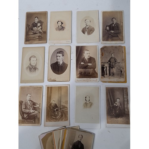 45 - 27 x Antique Portrait photographs from studios around Britain, 10cm x 6cm