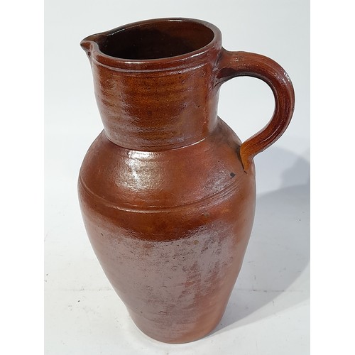 48 - Stoneware Jug with signature to base, 32cm high