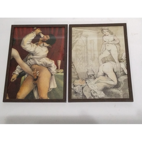 188 - Framed and glazed Erotic Prints/Plates, 32cm X 23cm. (2)