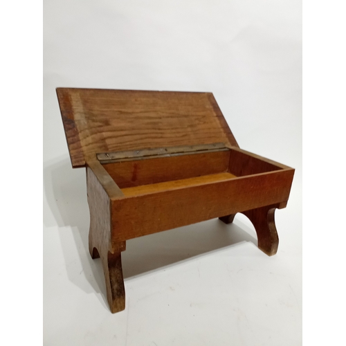 168 - Vintage oak workbox/stool 37cm x 20cm