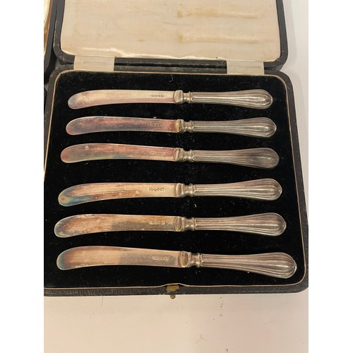 107 - Two Cased Silver Hallmarked Handle Knife Sets. (2)