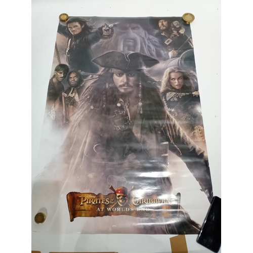 384 - Vintage cinema poster of Pirates of the Caribbean At World's End starring Johnny Depp 91cm x 61cm