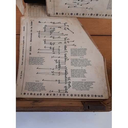 124 - Antique  Zither in Box  with some Music Sheets