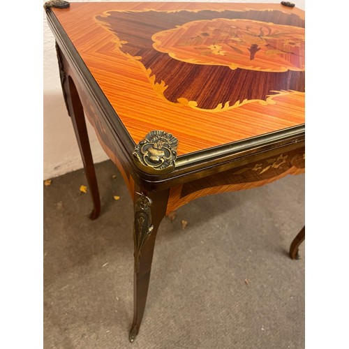 5 - Louis XV Style Marquetry Games Table. 75 x 55 x 77 cms  Opened 108cms