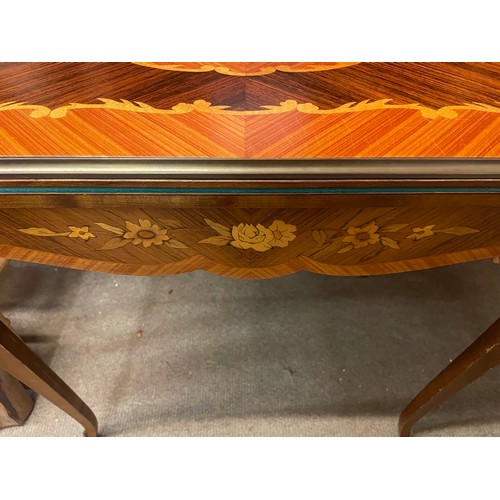 5 - Louis XV Style Marquetry Games Table. 75 x 55 x 77 cms  Opened 108cms