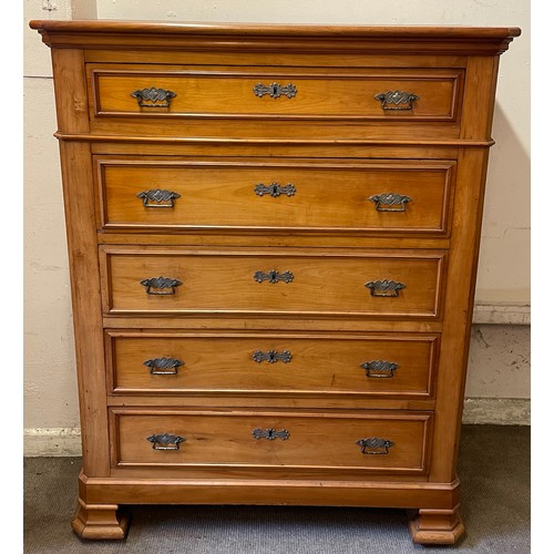 22 - Nice Quality Continental Chest Of Five Drawers. 108 x 53 x 138 cms