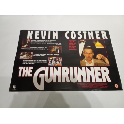 399 - Vintage video poster of THE GUNRUNNER Starring Kevin Costner  76cm x 51cm