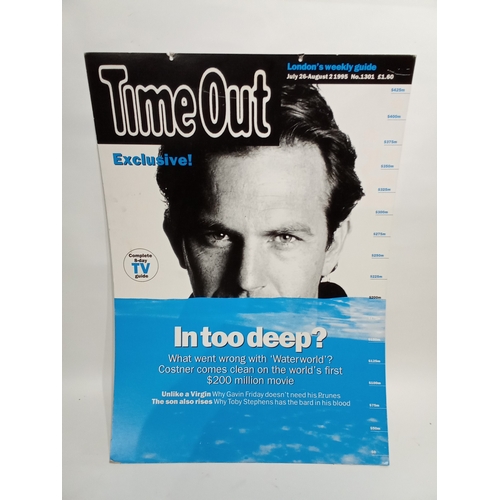 401 - Vintage cardboard Advertising, TIME OUT Exclusive Complete 8_day TV Guide, Kevin Costner In too Deep... 