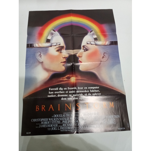 404 - Vintage cinema poster of BRAINSTORM Starring Christopher Walkden & Natalie wood. 1983. Size 85cm x 6... 