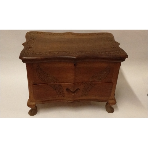 232 - Wooden Work/sewing box with removable tray and drawer 43cm x 28cm x 33cm