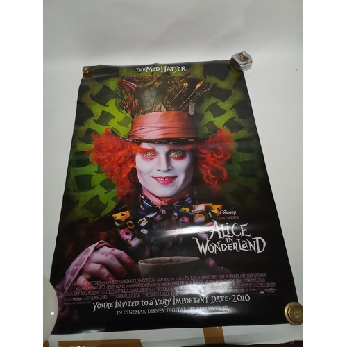 417 - Vintage cinema poster of Disney's Alice in Wonderland starring Johnny Depp and Helena Bonham Carter ... 